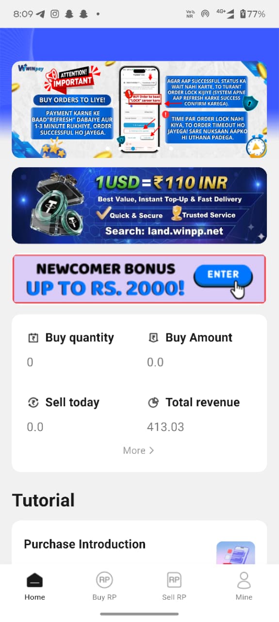 Winpay App Screenshot 1